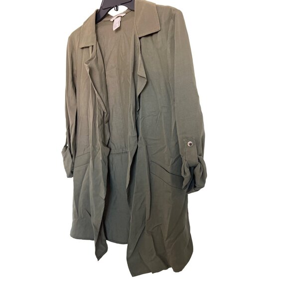 H&M Hunter Green Lyocell Duster Jacket - Picture 3 of 5